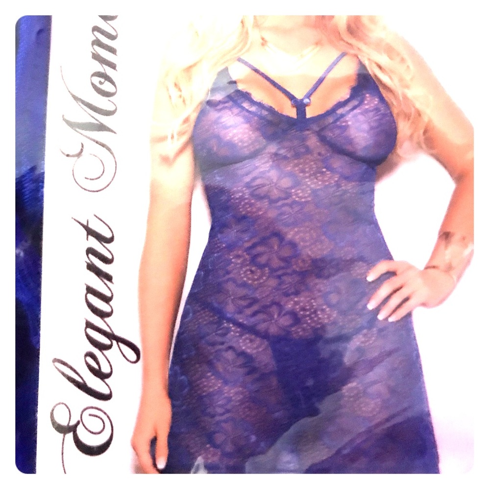 Elegant Moments royal blue lingerie. NWT